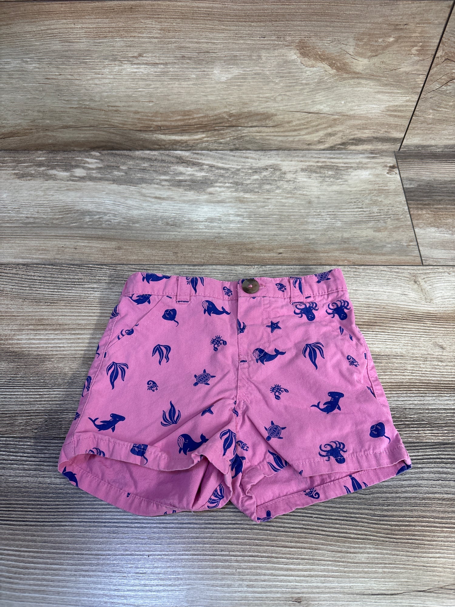 Cat & Jack Sea Animal Print Shorts Pink sz 12m