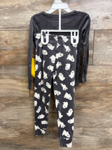 NEW Trick or Treat Sleep 2pc Velour Ghost Pajama Set Grey sz 4T