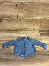Cat & Jack Button Up Shirt Blue sz Newborn