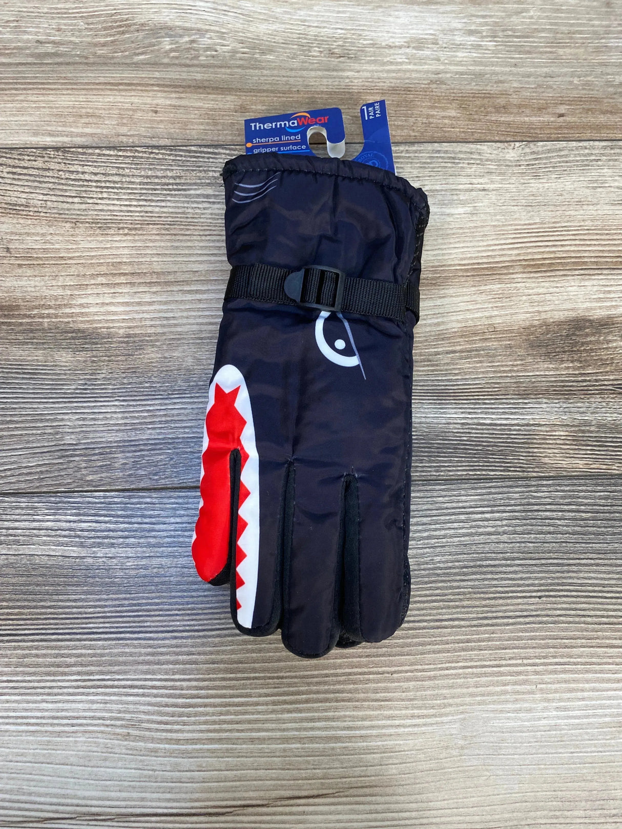 NEW ThermaWear Kid's Black Shark Winter Ski Gloves