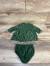 Cloud Island 2pc Gauze Dress & Bloomers Set Green sz 3-6m