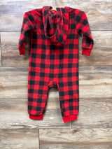 Just One You Bear Buffalo Plaid Hooded Coverall Red sz 12m