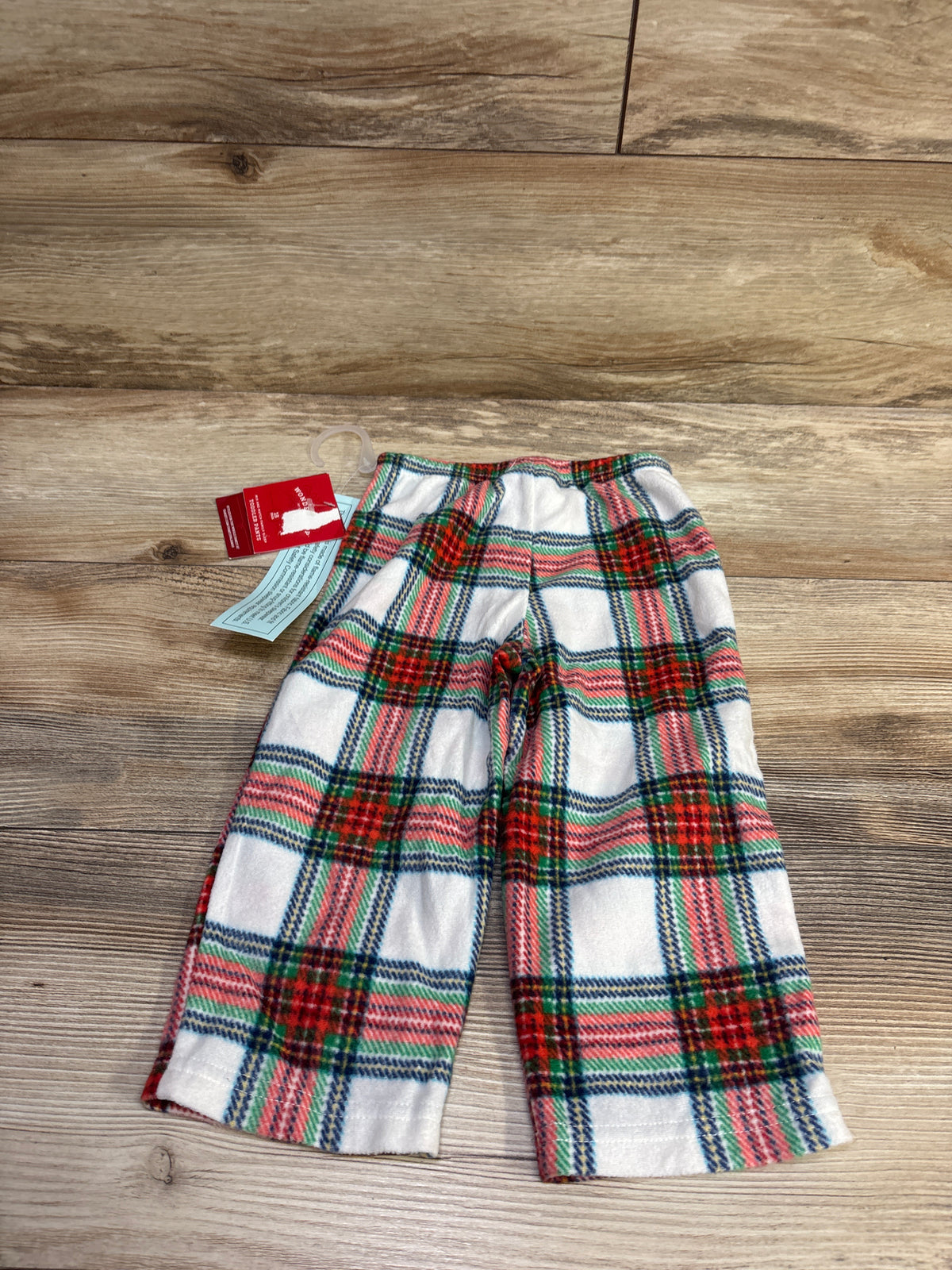 NEW Wondershop Fleece Plaid Pajama Pants White sz 18m