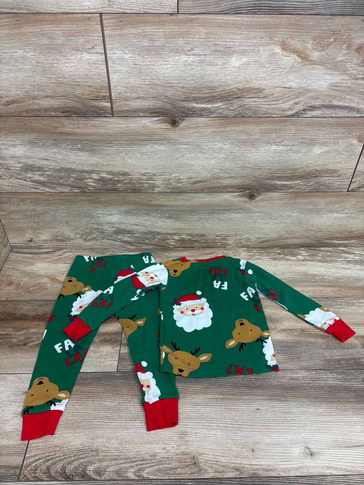 Carter's 2pc Christmas Pajama Set Green sz 2T