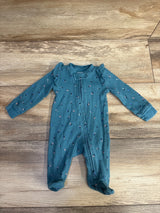 Carter's Floral Waffle Knit Sleeper Green sz Newborn