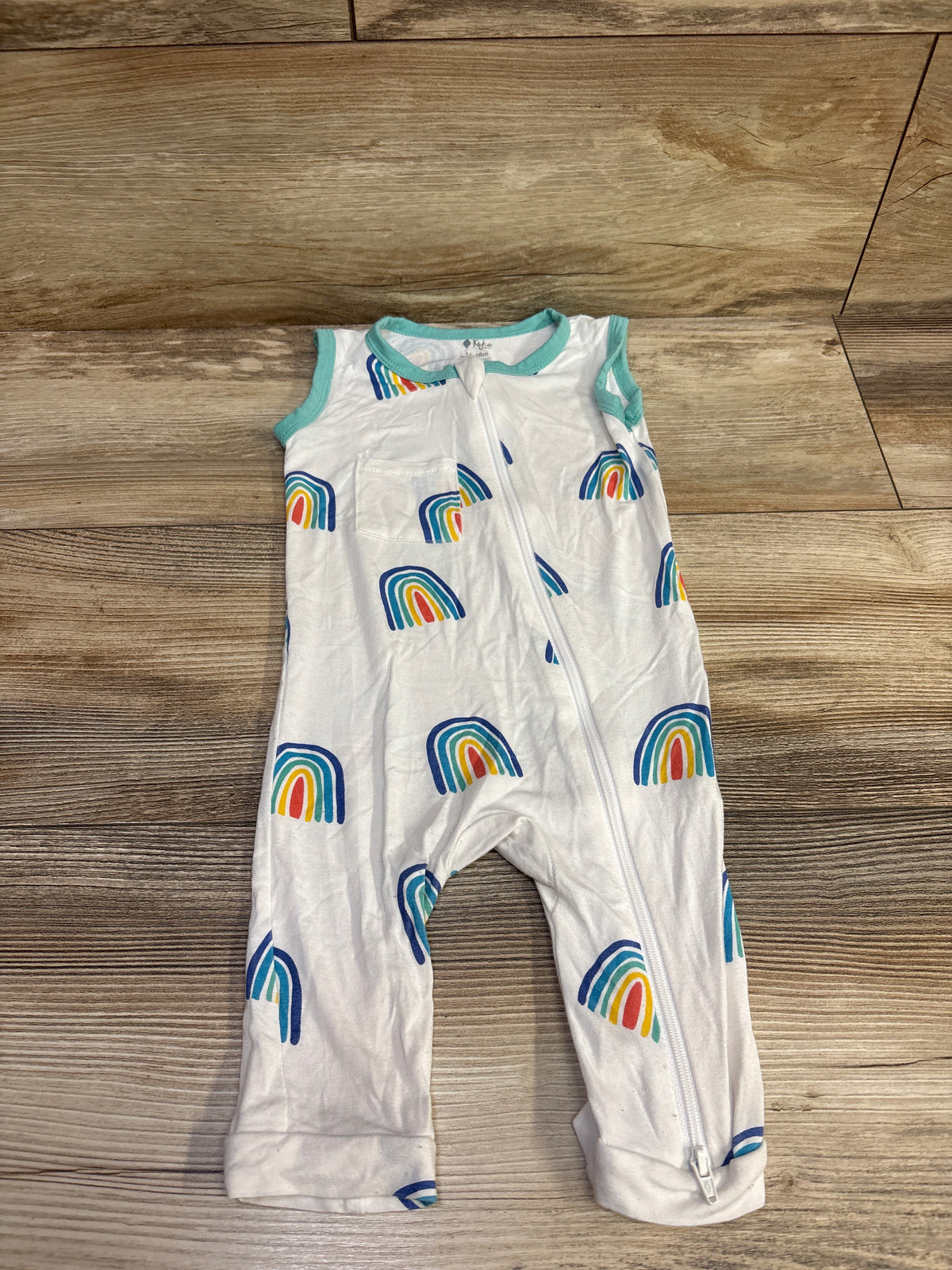 Kyte Baby Bamboo Sleeveless Zipper Jumpsuit White sz 12-18m