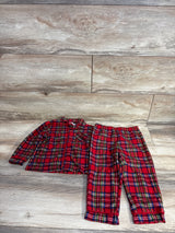 Little Me 2pc Plaid Coat Style Pajama Set Red sz 24m