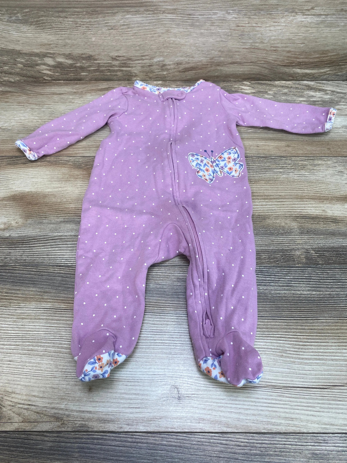 Just One You Polka Dot Sleeper Purple sz 6m