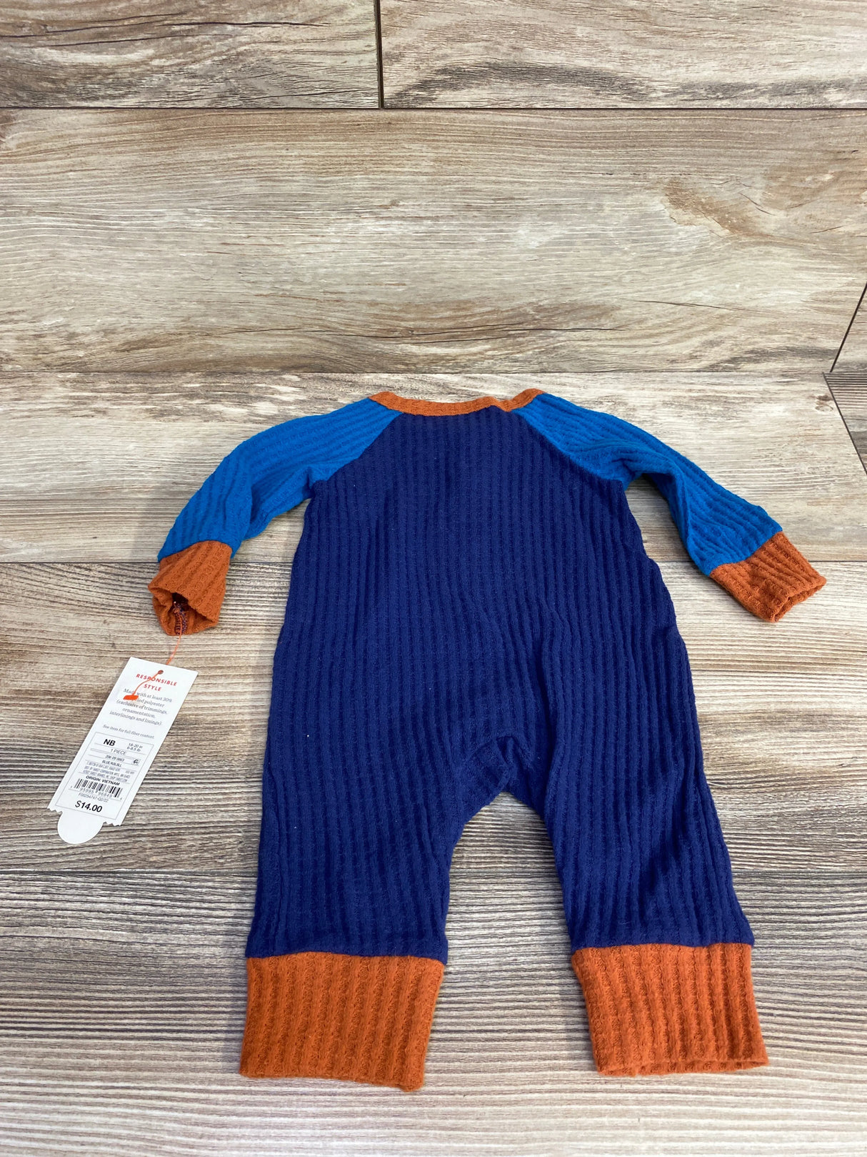 NEW Cat & Jack Waffle Knit Raglan Coverall Blue sz Newborn