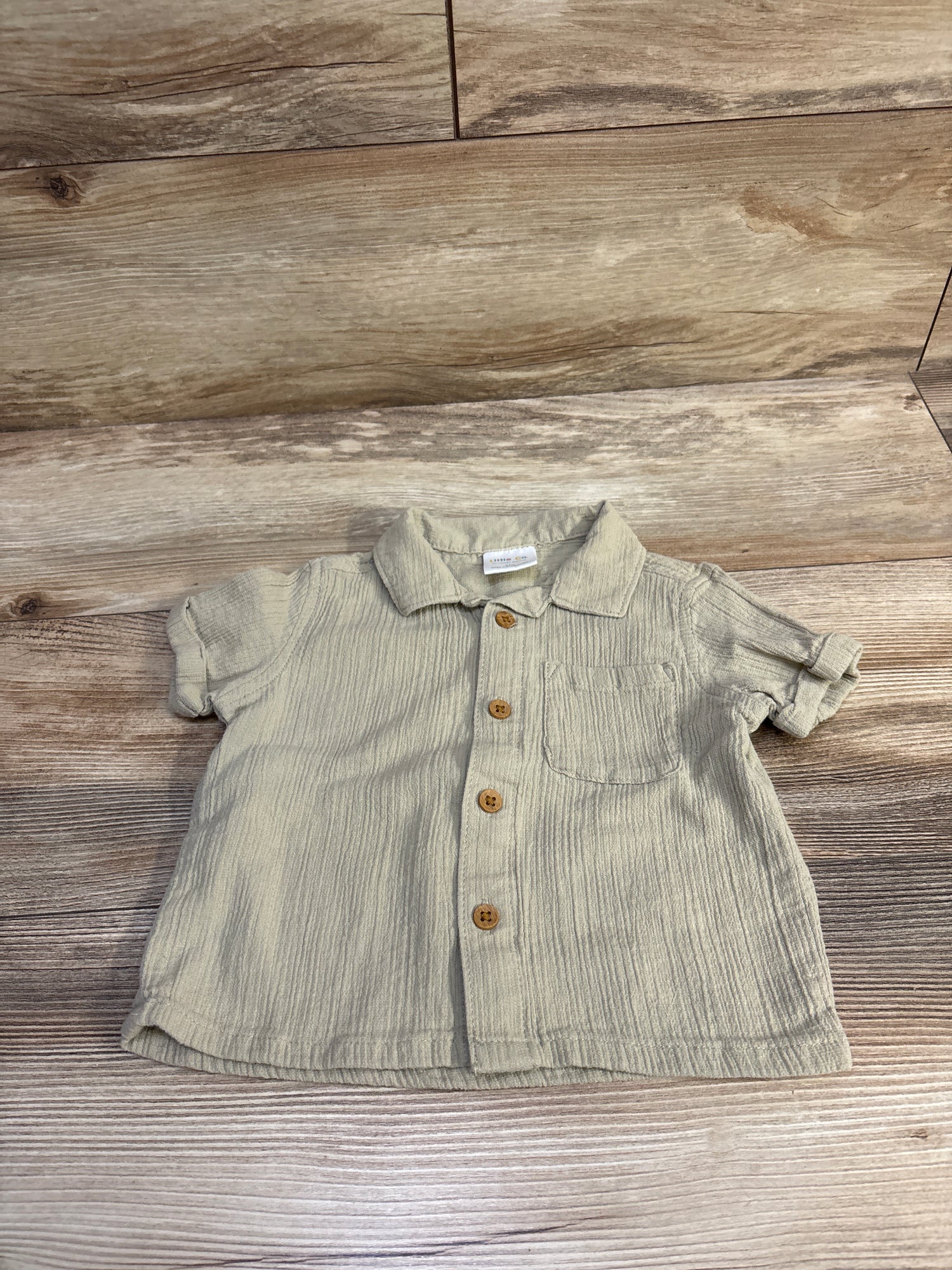 Little Co Button-Up Shirt Green sz 9m