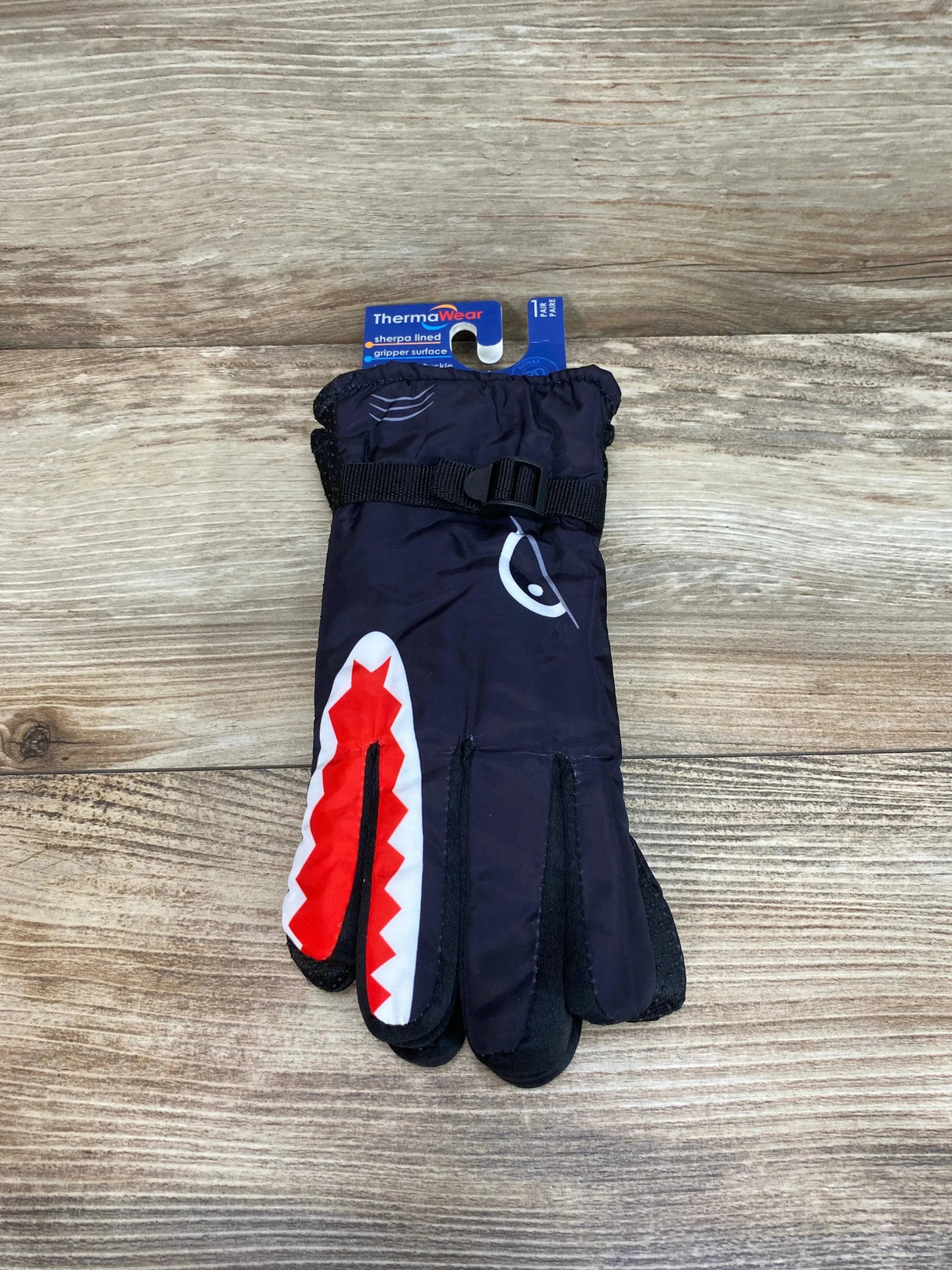 NEW ThermaWear Kid's Black Shark Winter Ski Gloves