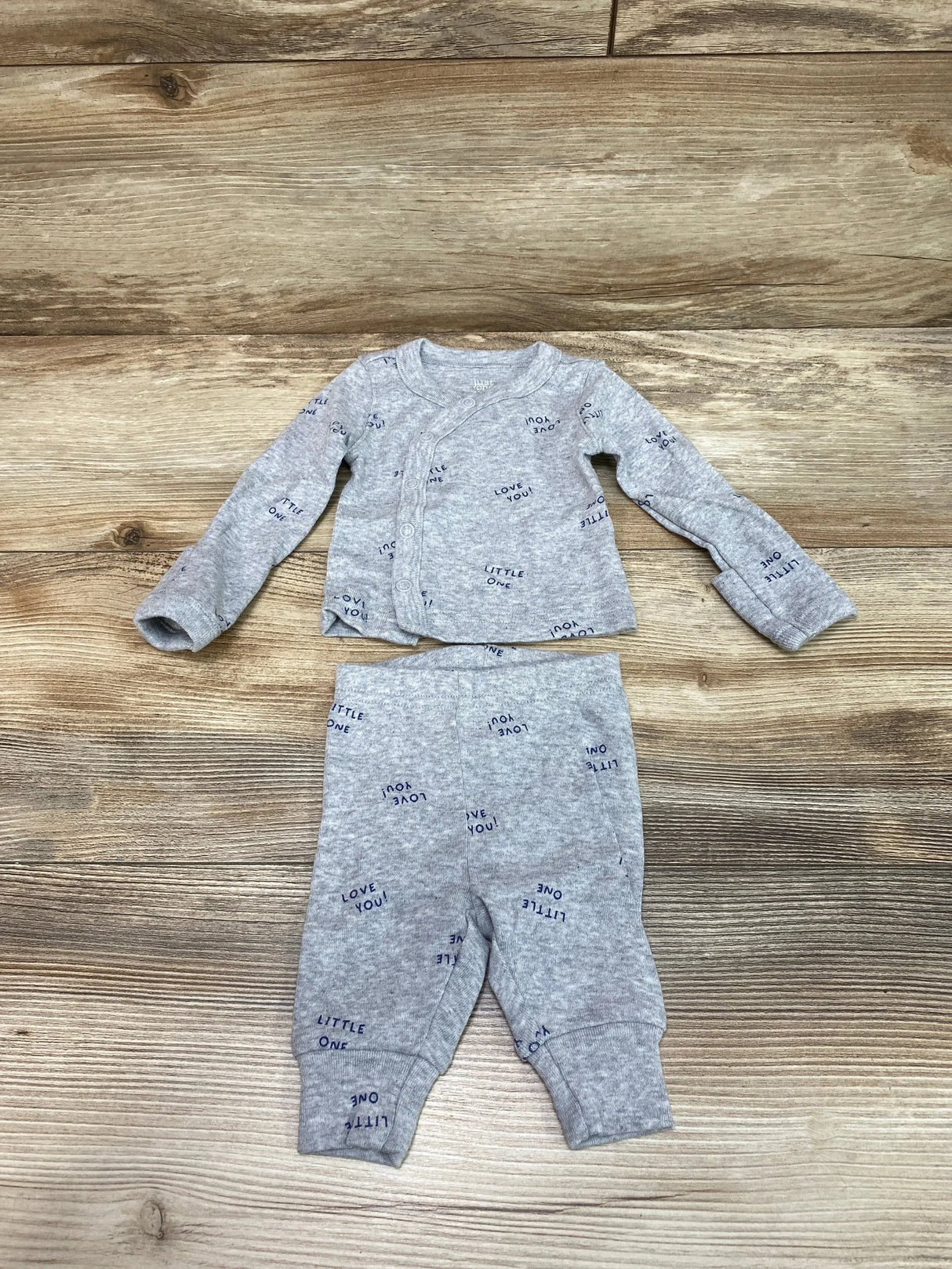 Just One You 2pc Kimono Shirt & Pants Grey sz Newborn