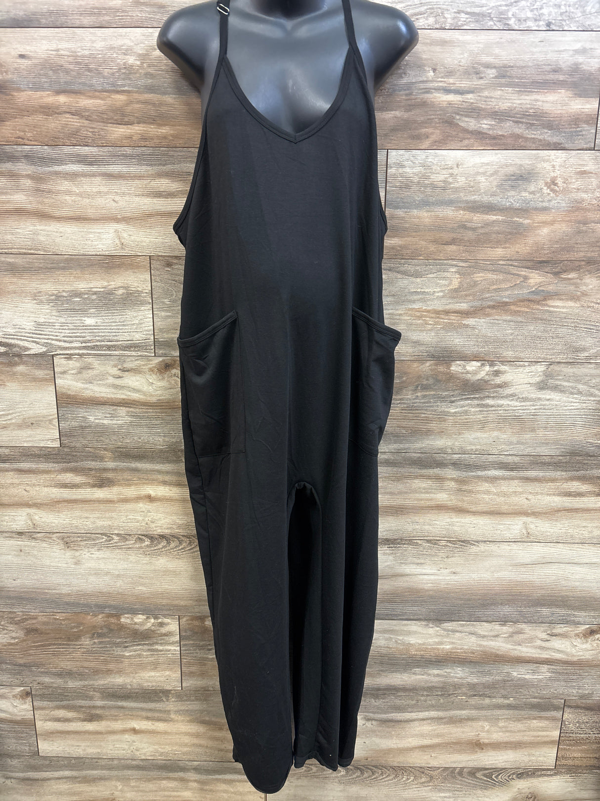 Ekouaer Maternity Casual Sleeveless Jumpsuit Black sz XXL
