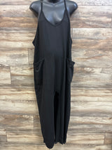 Ekouaer Maternity Casual Sleeveless Jumpsuit Black sz XXL