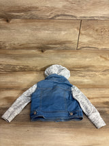 Cat & Jack Hooded Medium Wash Denim Jacket Grey sz 18m