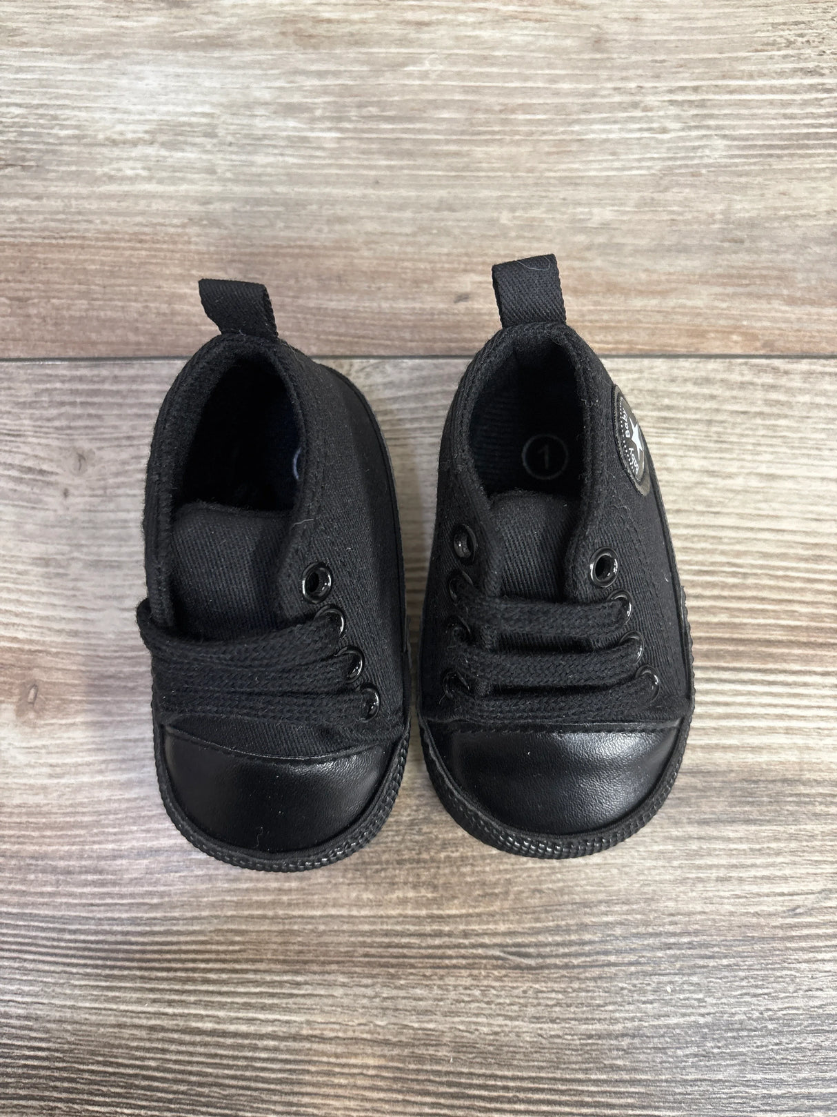 First Steps Canvas Soft Sole Shoes Black 1/2c