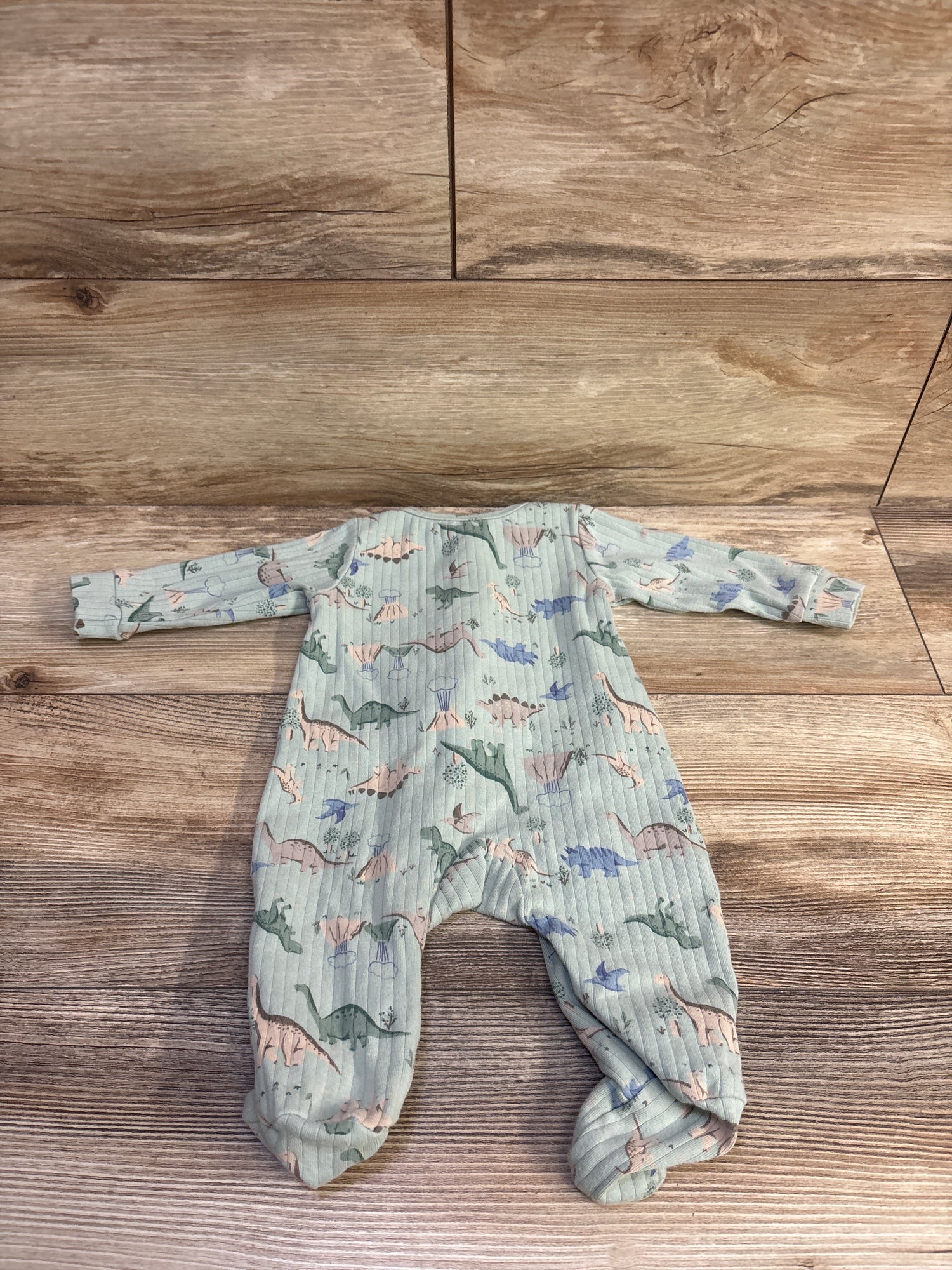 Tahari Ribbed Dinosaur Sleeper Green sz 0-3m