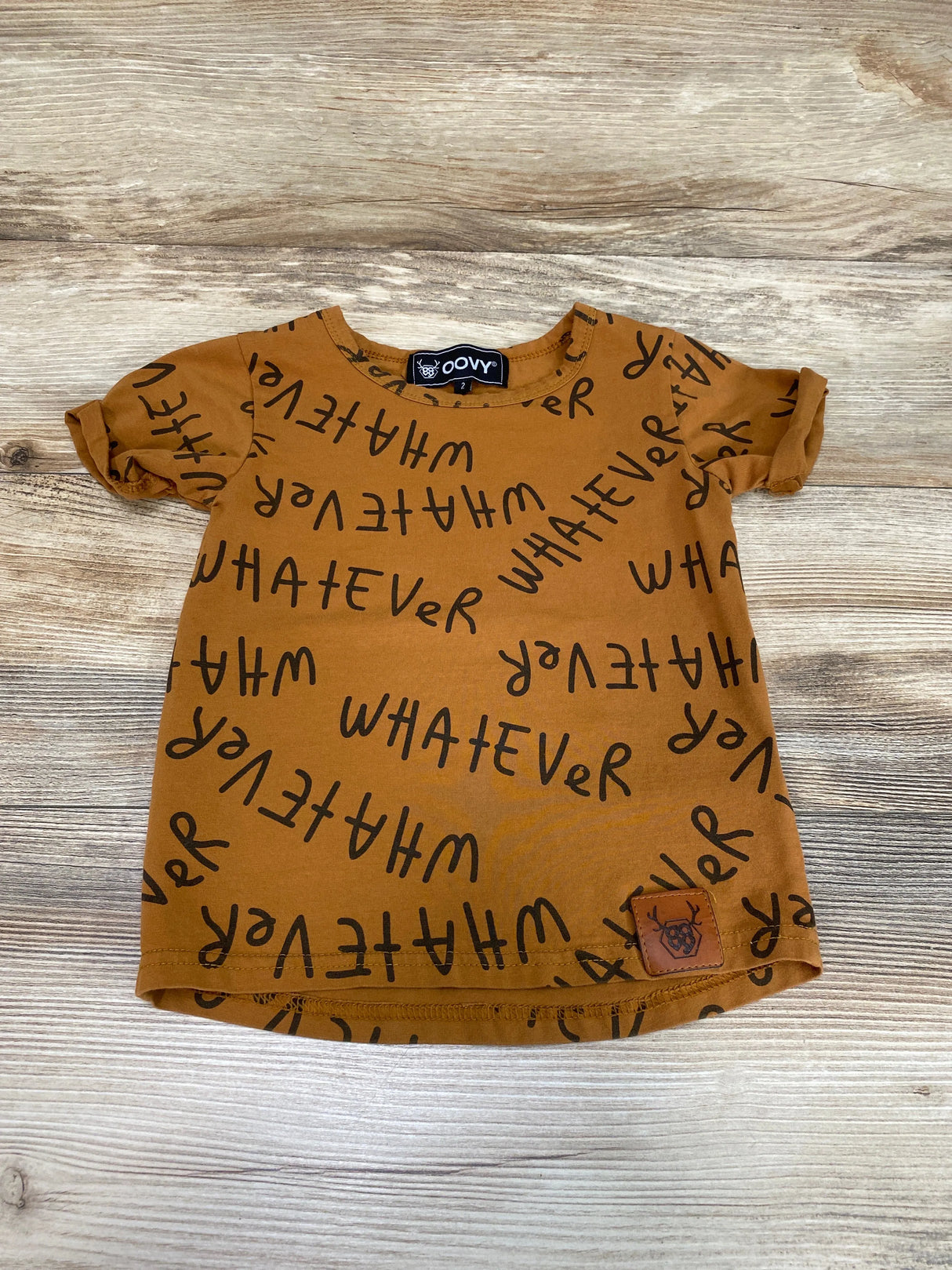 Oovy Whatever Tee Brown sz 2T