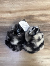 NEW Ugg Fluff Yeah Slides Marble Black/White sz 2/3c