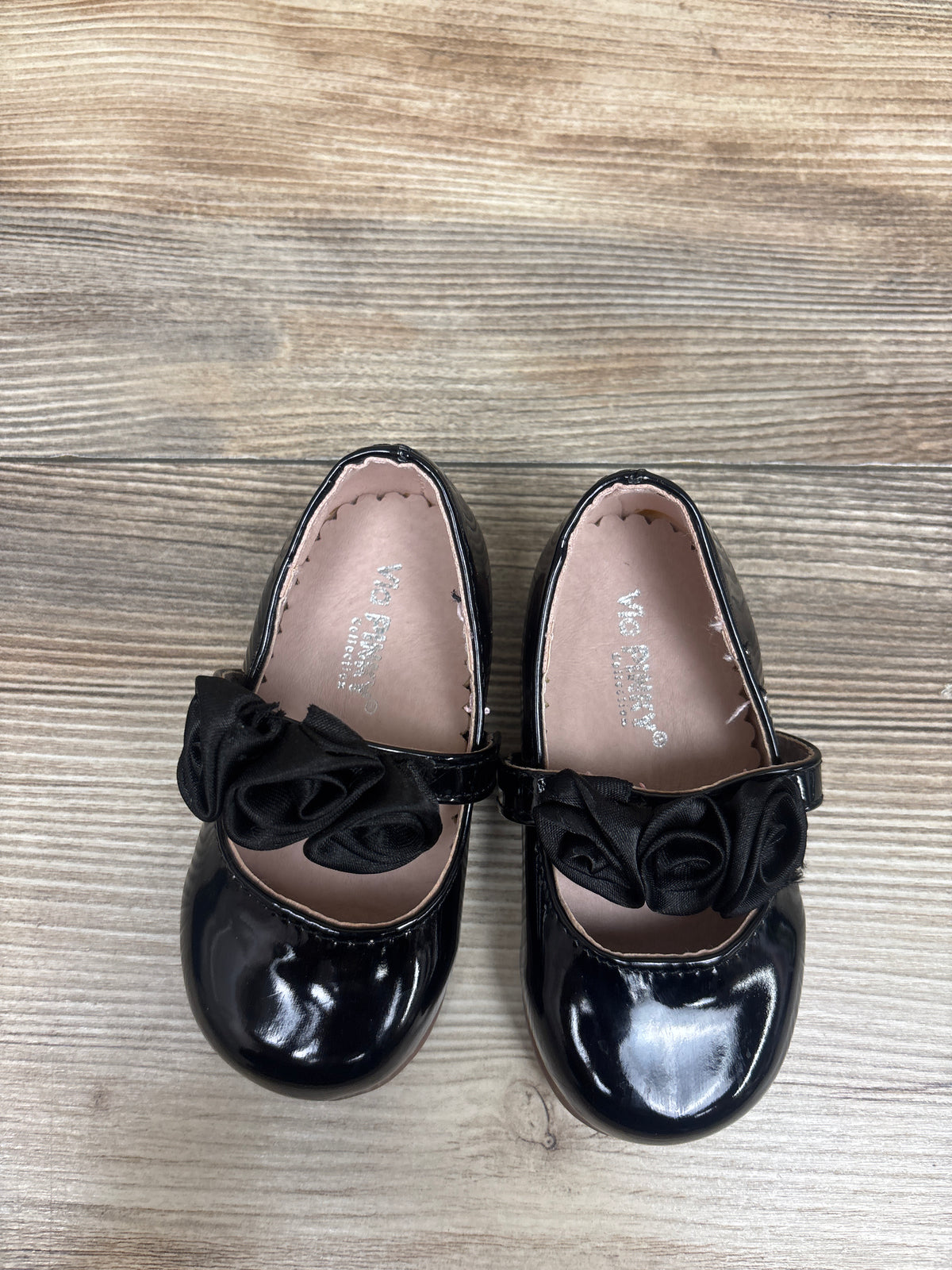 Via Pinky Patent Mary Jane Flats Black sz 3c