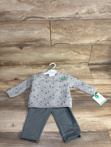 NEW Little Planet Tree Print Quilted Pull Over Shirt & Pants Set Grey sz 9m