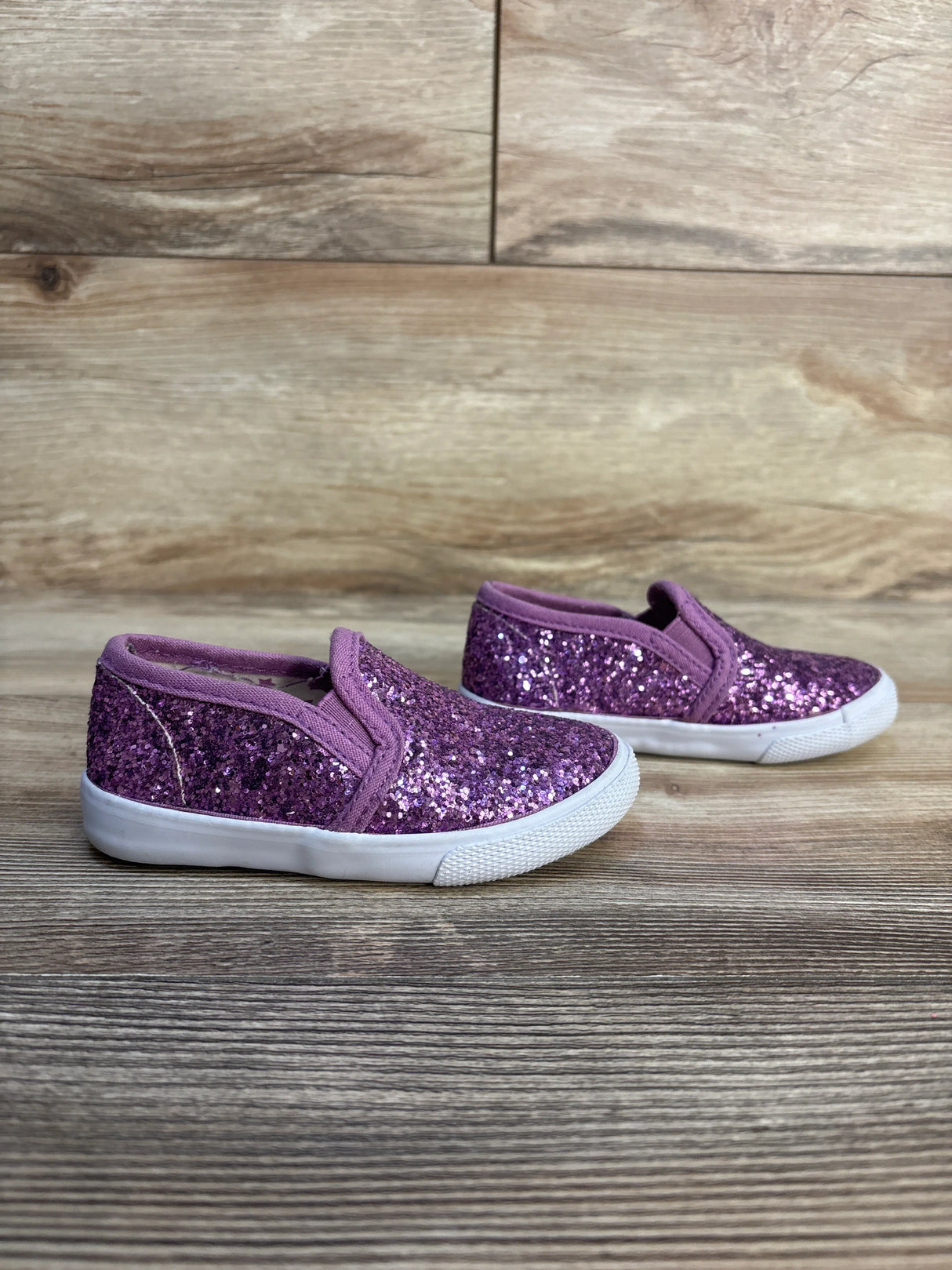 Cat & Jack Madigan Slip-On Glitter Sneakers Purple sz 6c