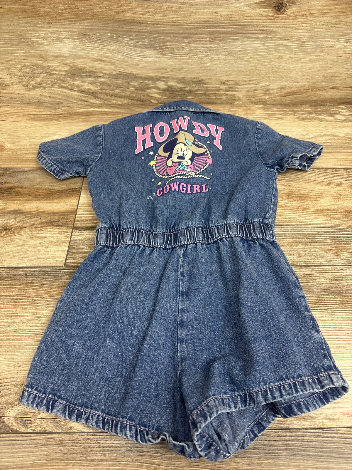 Disney Junior Minnie Mouse Western Denim Romper Blue sz 4T