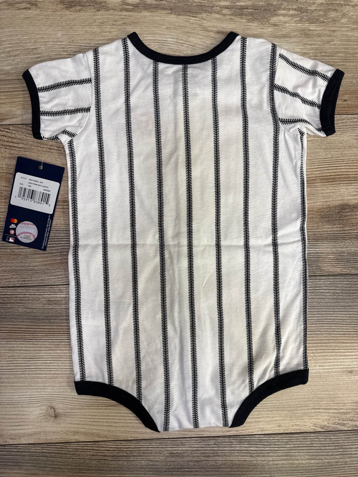 NEW MLB San Francisco Giants Pinstripe Power Hitter Romper sz 18m