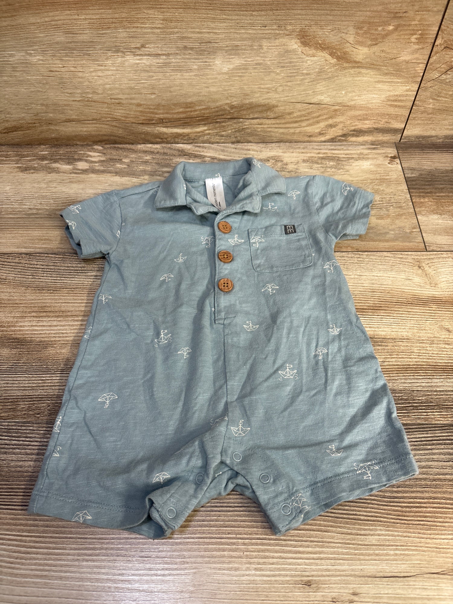 Modern Moments Polo Shortie Romper Blue sz 6-9m