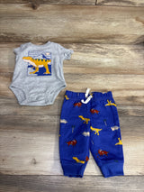 Carter's 2pc Dinosaur Pajama Set Grey sz 3m