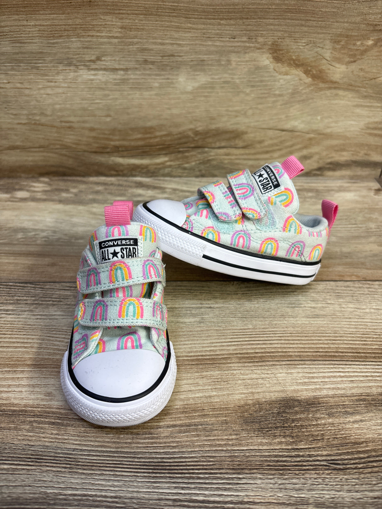 Converse Chuck Taylor All Star Easy-On Rainbows Sneakers Teal sz 5c