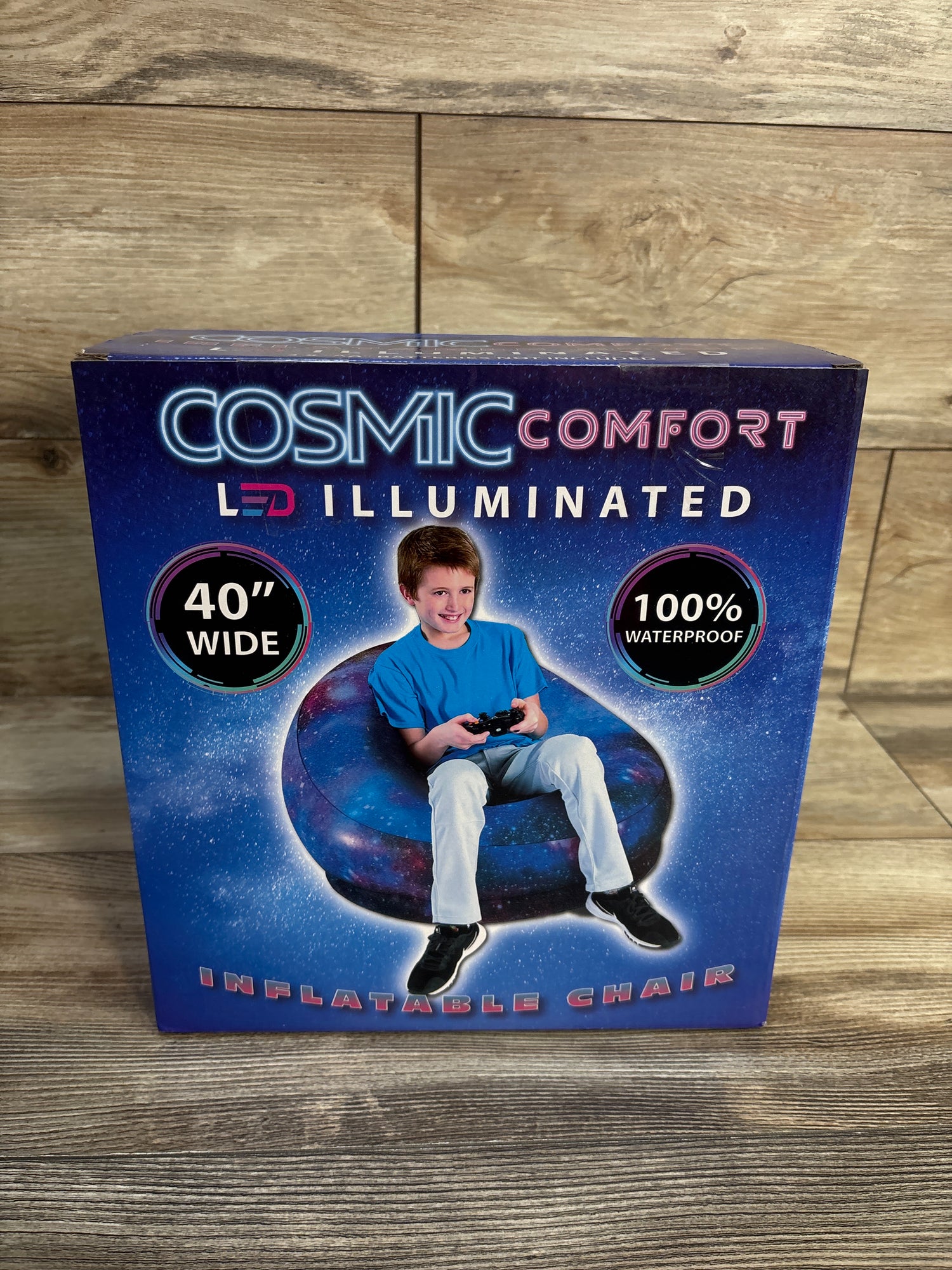 NEW Cosmic Comfort LED Illuminated Inflatable Chair - Galaxy