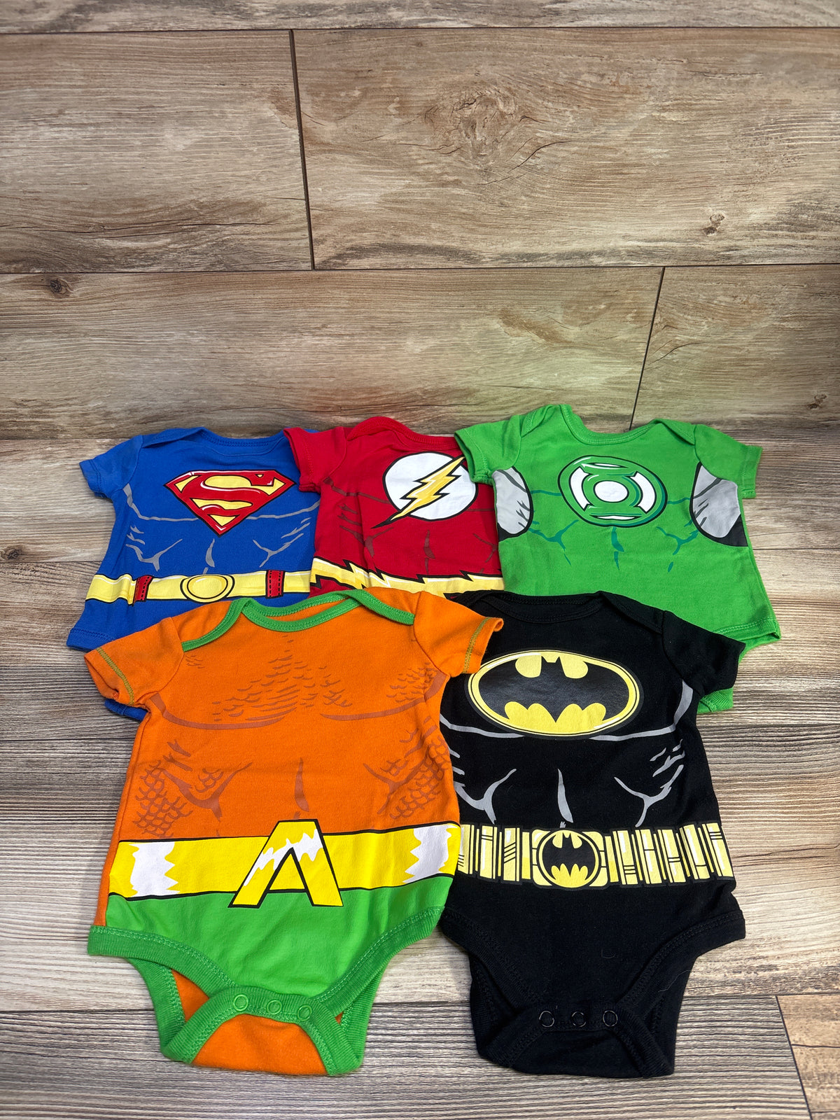 Justice League 5pk Bodysuits Blue sz 3-6m