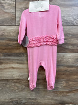 NEW Milkberry 2pc Bamboo Ruffle Sleeper & Headband Set Pink sz 0-3m
