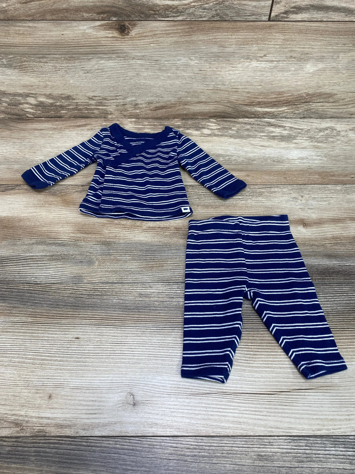 Just One You 2pc Striped Kimono Top & Pants Navy sz Newborn