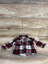 Old Navy Plaid Fleece Button Up Jacket Red sz 18-24m