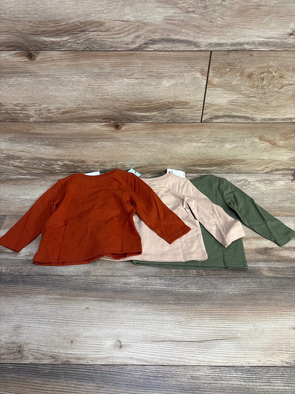 NEW Cat & Jack 2pk Long Sleeve Shirts Brown sz 12m