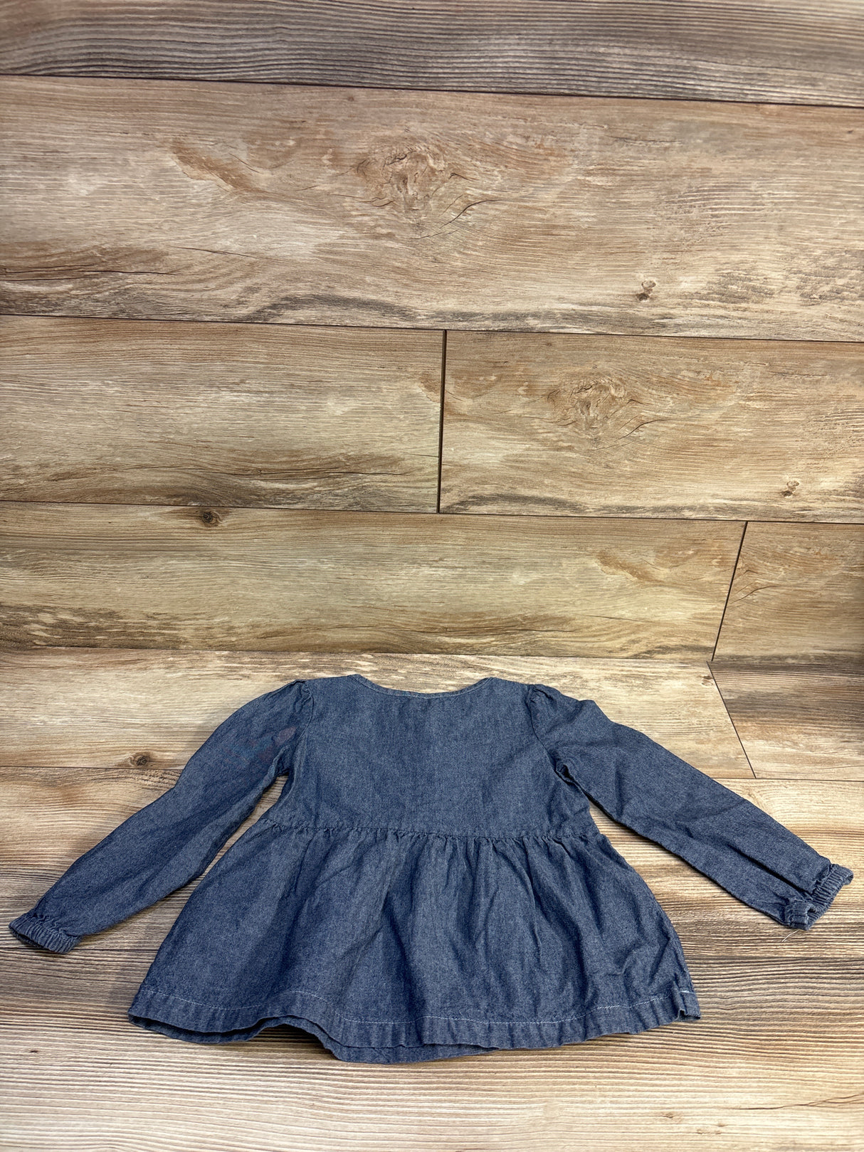 Simple Joys Chambray Peplum Top Blue sz 3T