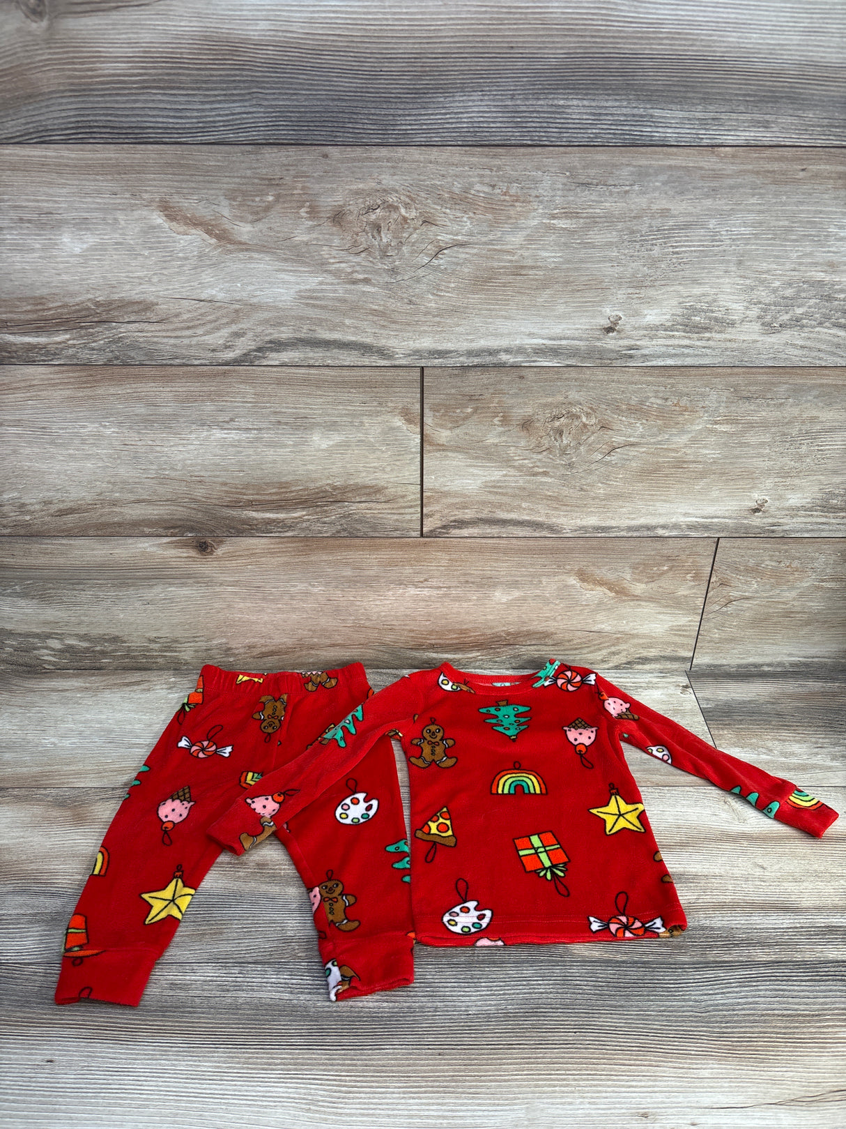 Cat & Jack 2pc Velour Christmas Pajama Set Red sz 18m
