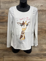 Head in the Clouds Giraffe Nursing Shirt White sz Medium
