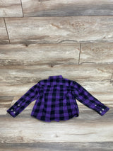 Purple Buffalo Flannel Shirt Long Sleeve Button Up