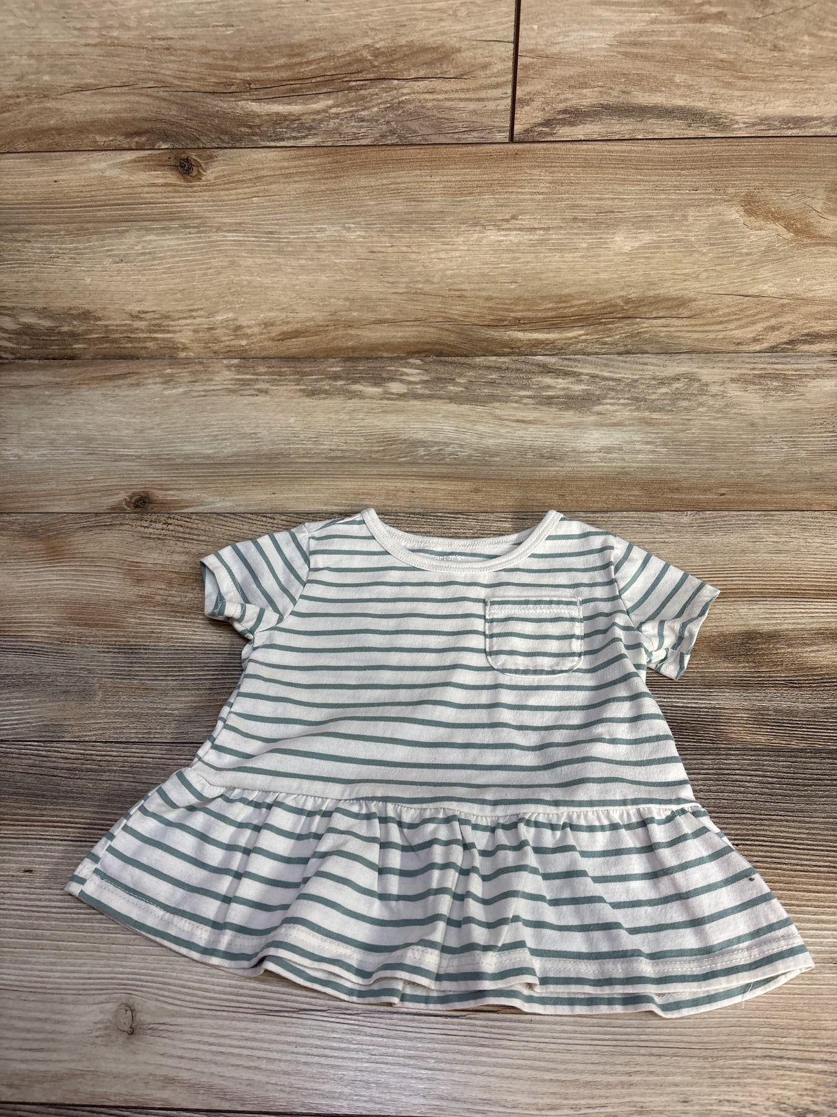 Carter's Striped Peplum Top Ivory sz 24m