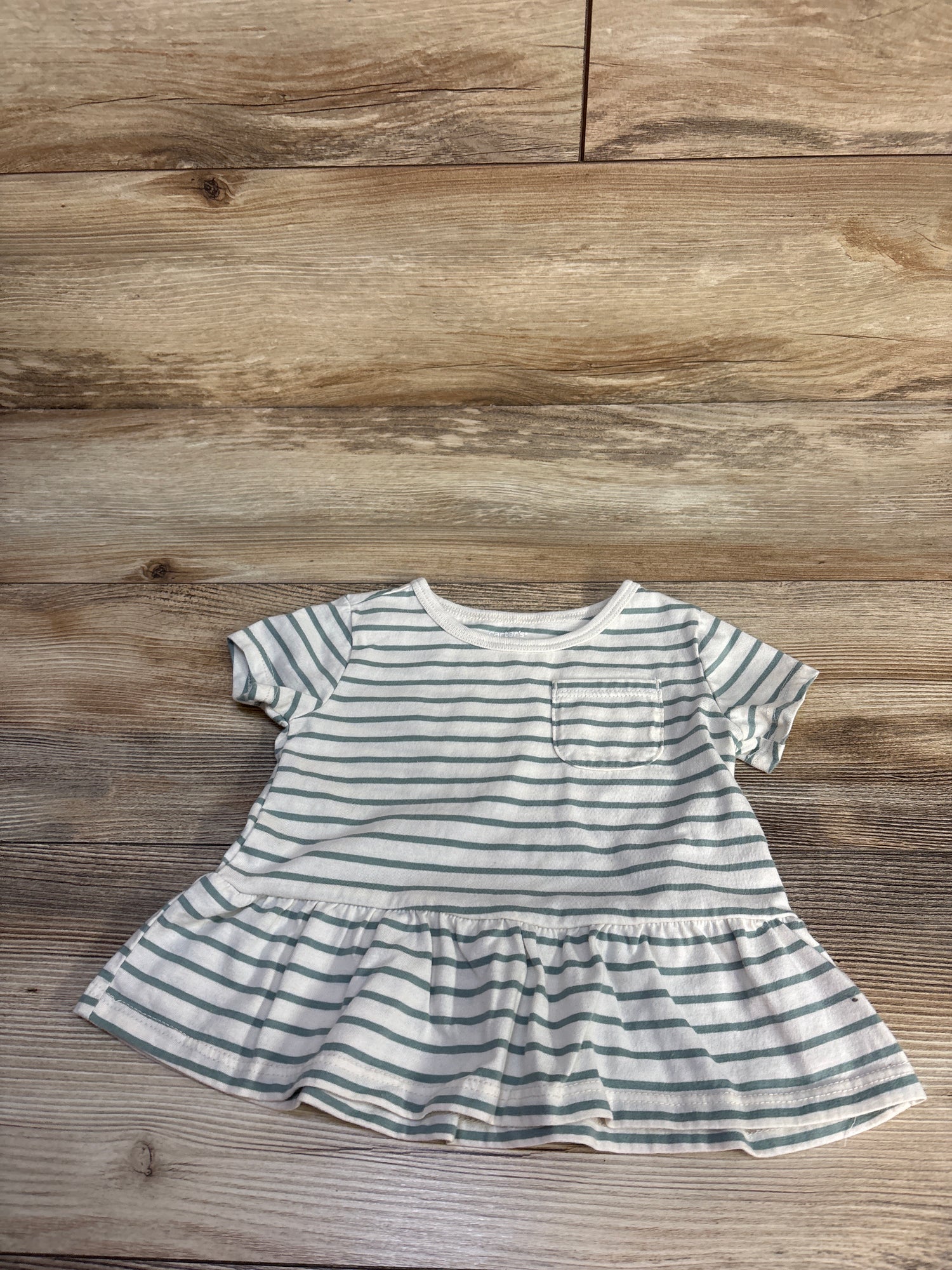 Carter's Striped Peplum Top Ivory sz 24m