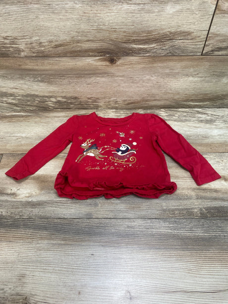 C&A Happy Girls Club Sparkle All The Way Shirt Red sz 12m - Me n Mommy To Be