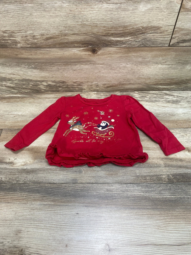 C&A Happy Girls Club Sparkle All The Way Shirt Red sz 12m - Me n Mommy To Be