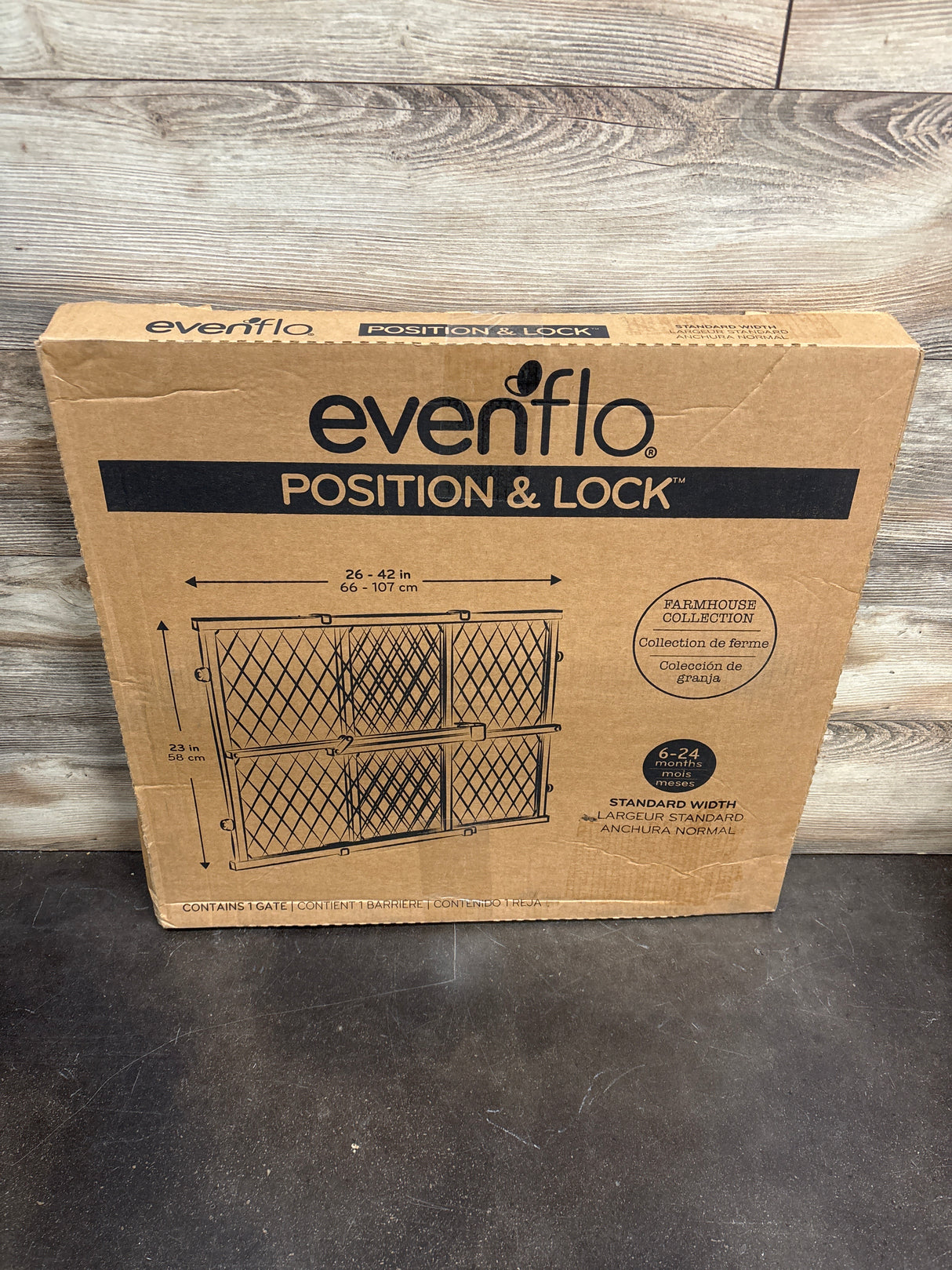 NEW Evenflo Position & Lock Doorway Gate Farmhouse Collection