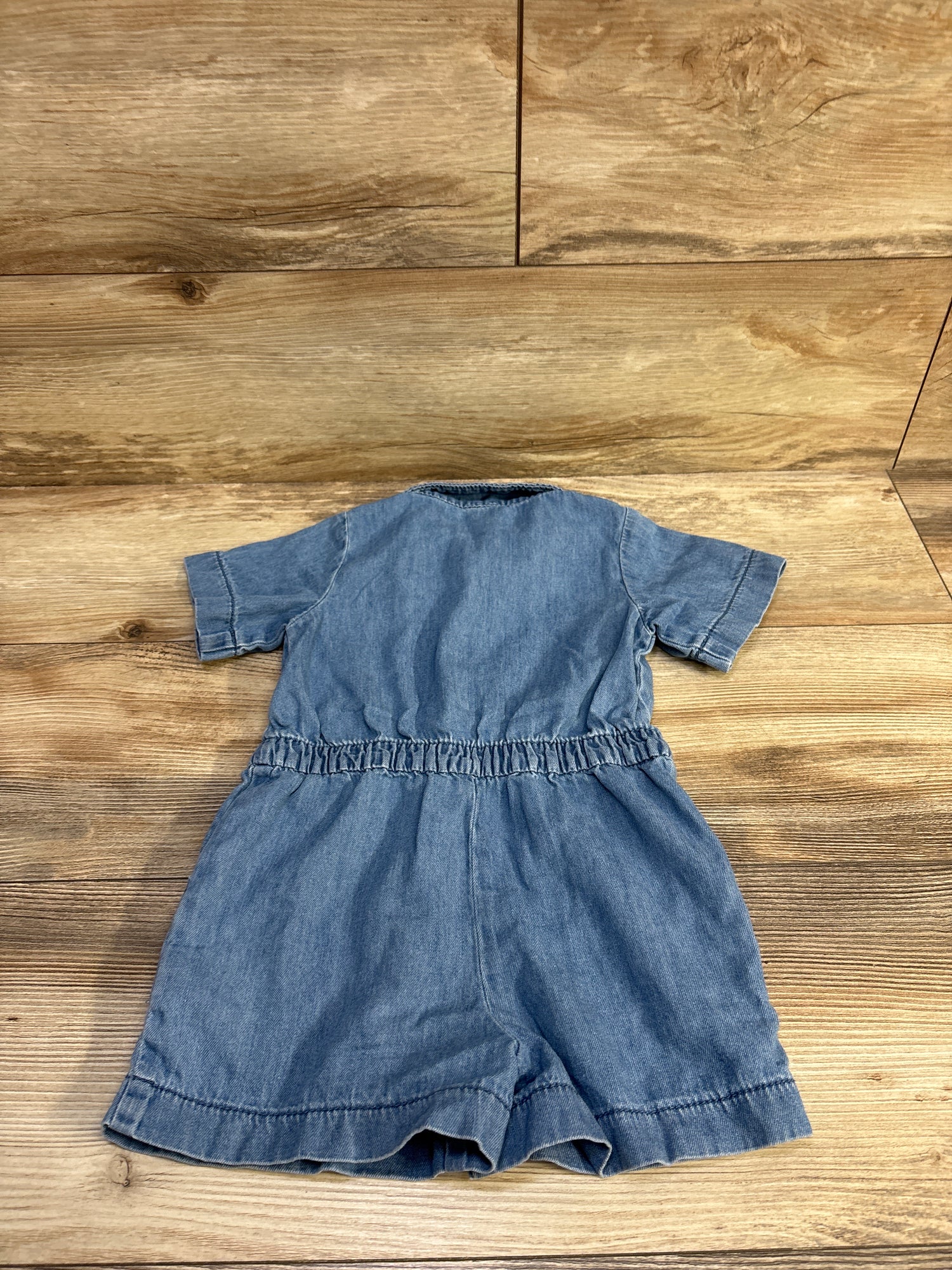 Oshkosh Chambray Polo Shortie Romper Blue sz 3T