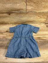 Oshkosh Chambray Polo Shortie Romper Blue sz 3T