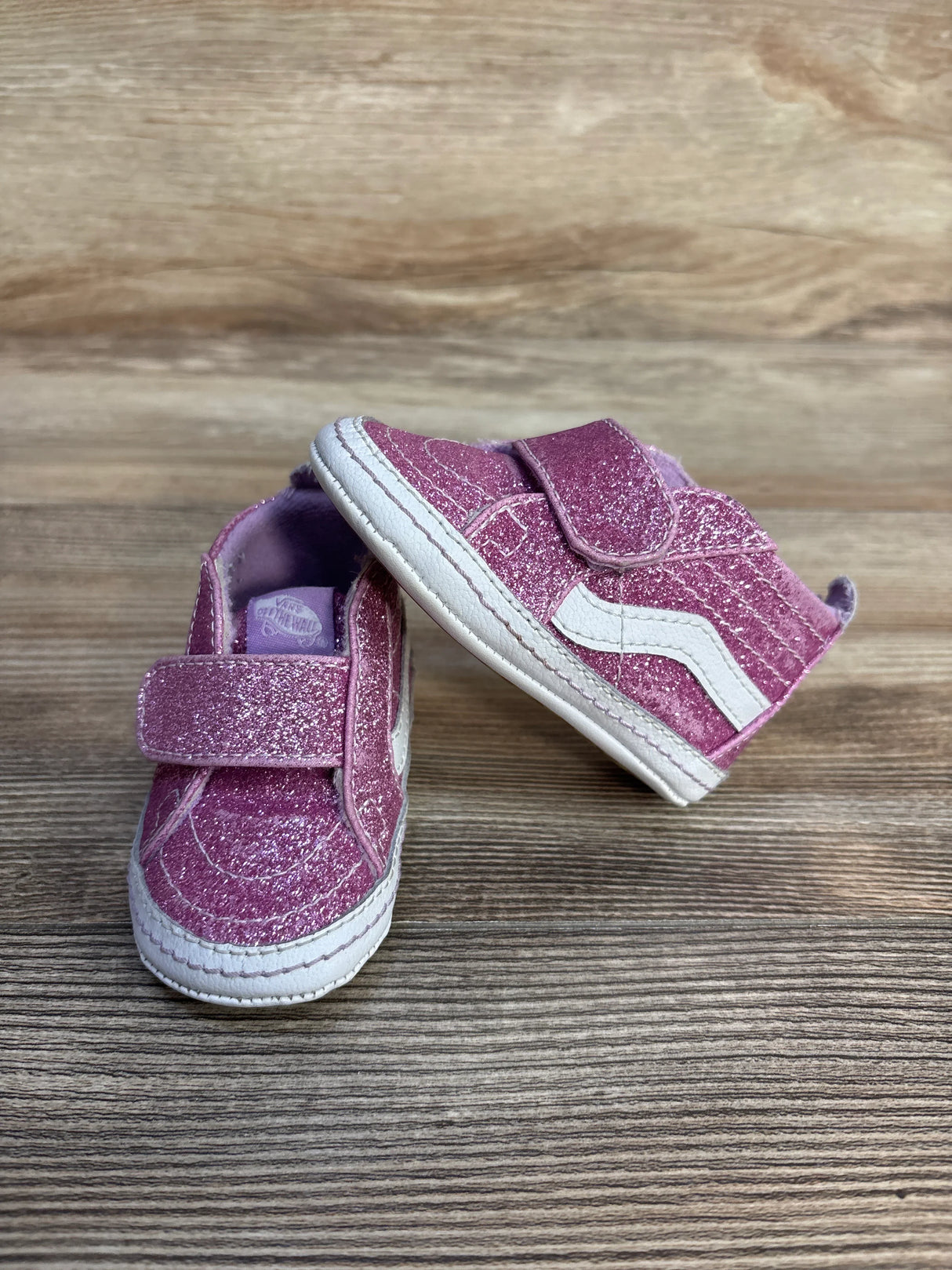 Vans Sk8-Hi Crib Shoes, Pink Glitter sz 3c