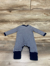 Burt's Bees Baby Striped Coverall Navy sz Newborn